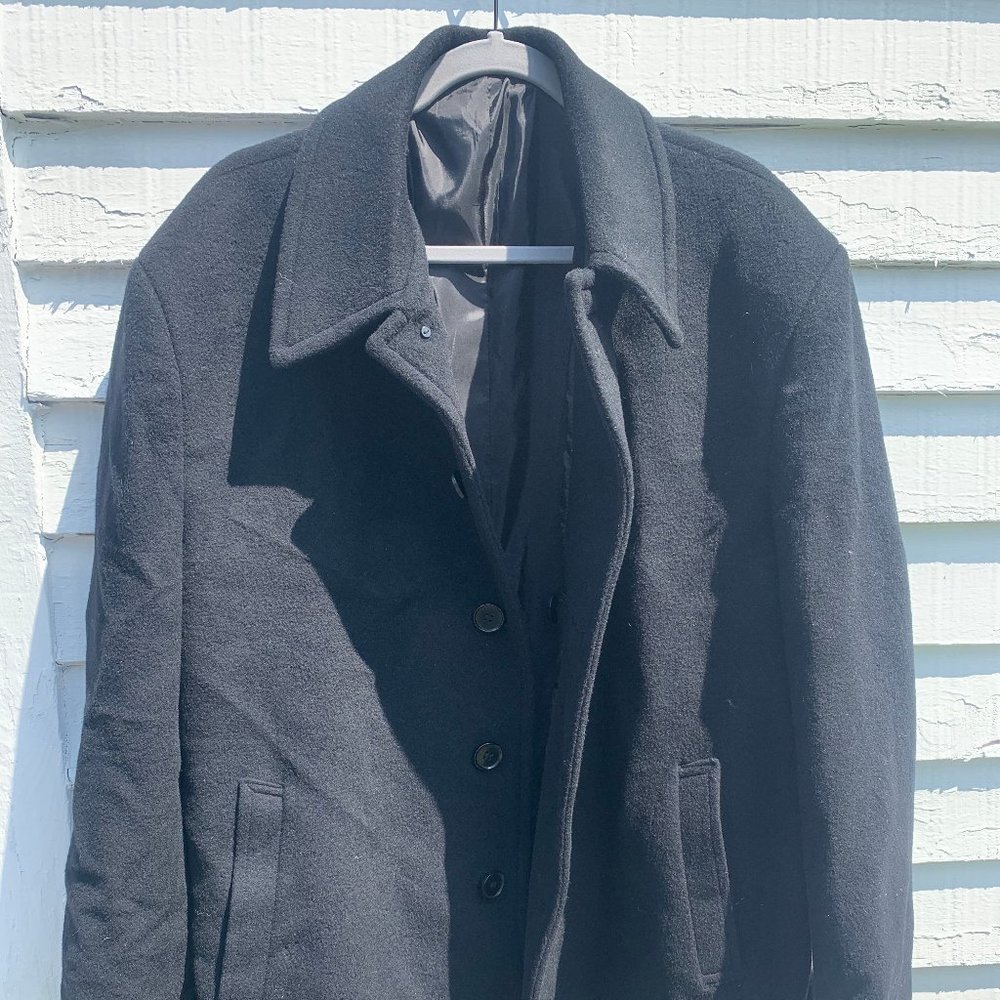 Pea Coat: Size L, Black